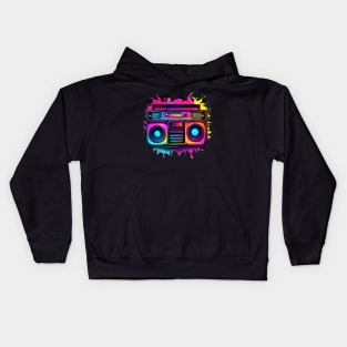 neon boombox Kids Hoodie